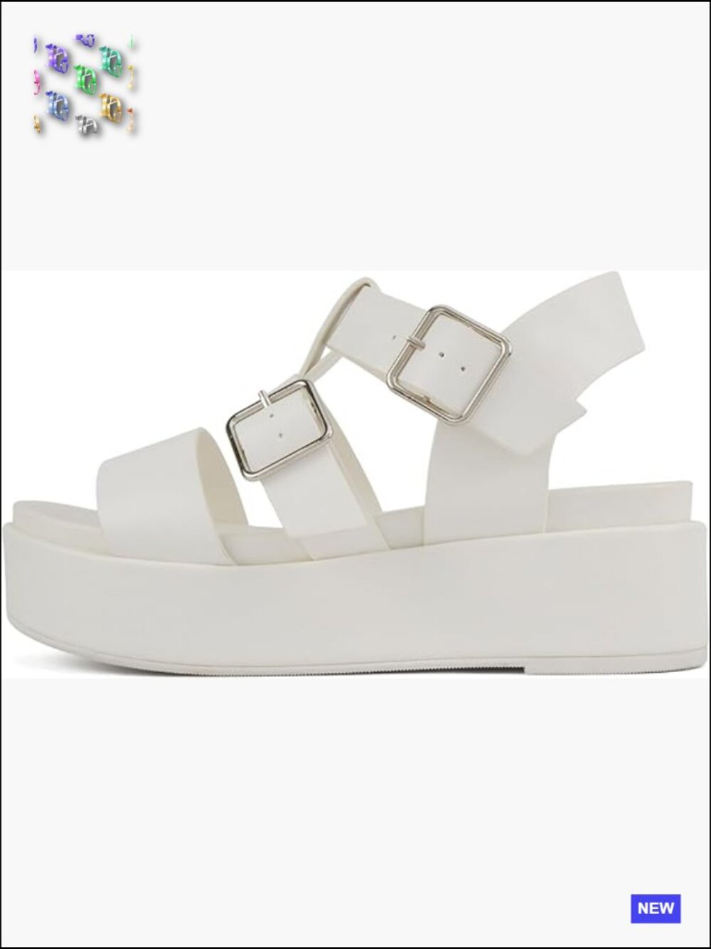 Women Flatform Multi Strap Double Buckle Open Toe Ankle Strap Wedge Sandals